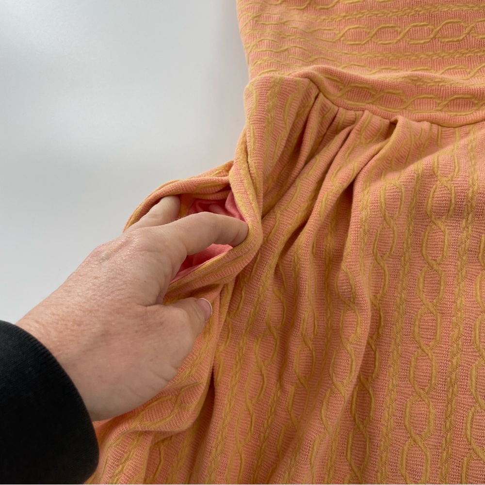 Anthropologie Post Stamp 9-h15 stcl Peek A Boo Back Orange and Pink Mini dress - Picture 9 of 12